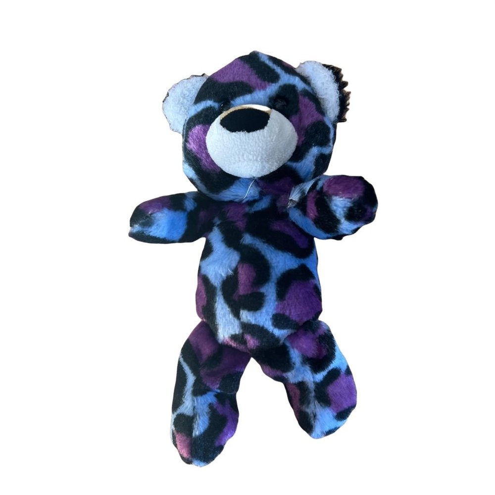 Purple Black Blue Leopard Teddy Bear Super Cozy and Fuzzy